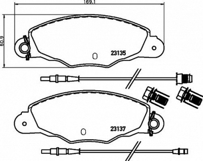 HELLA PAGID 8db355019331 -  Комплект тормозных колодок, дисковый тормоз